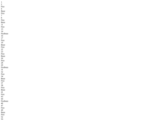 what fizzbuzz looks like screenshot