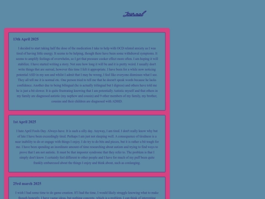 content/journal screenshot