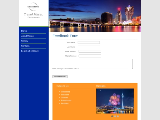 feedbackform screenshot