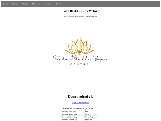 events page screenshot