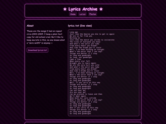 lyrics screenshot