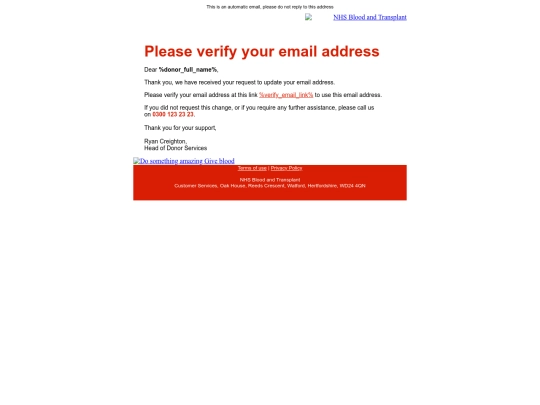 emails/amended/63-Donor-Portal-Live-Email-Verification-To-New-Email screenshot