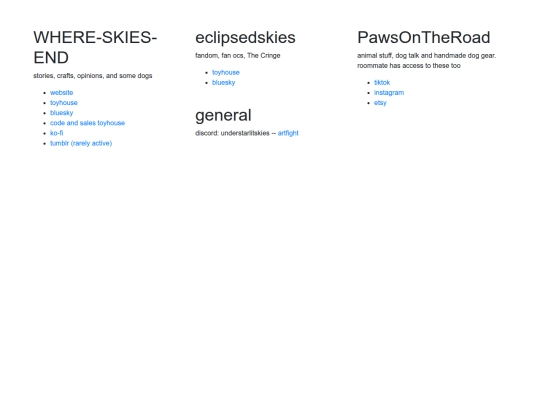links screenshot