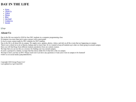 dayinthelife/aboutus screenshot