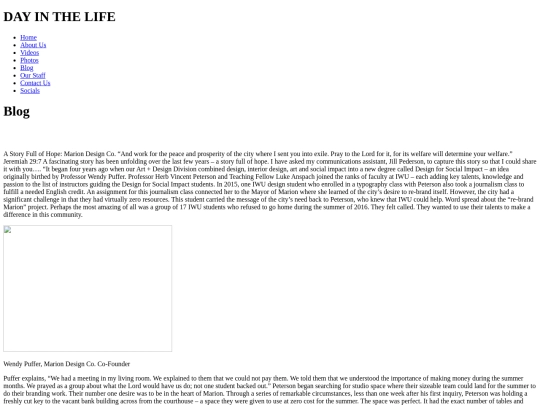 dayinthelife/blog screenshot