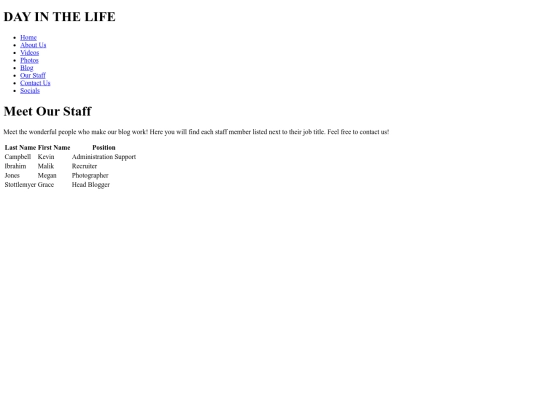 dayinthelife/ourstaff screenshot
