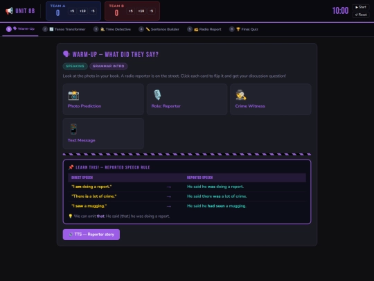 T3 UNIT 8 CRIME/8b/lesson_8b_reported_speech screenshot