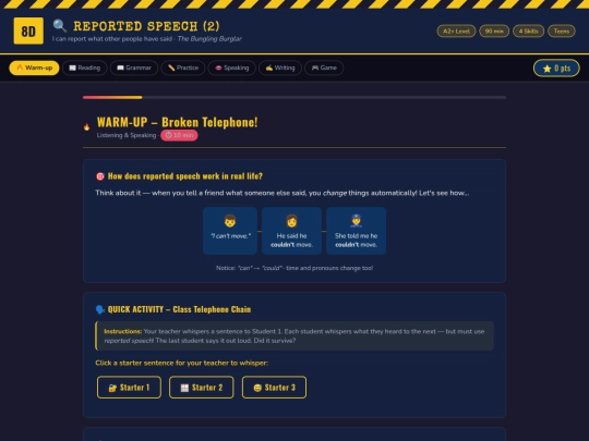 T3 UNIT 8 CRIME/8b/unit8D_reported_speech2 screenshot