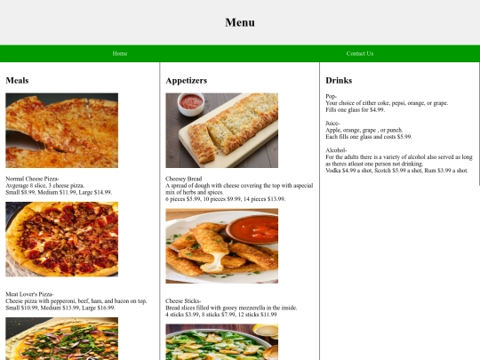 MenuPage screenshot