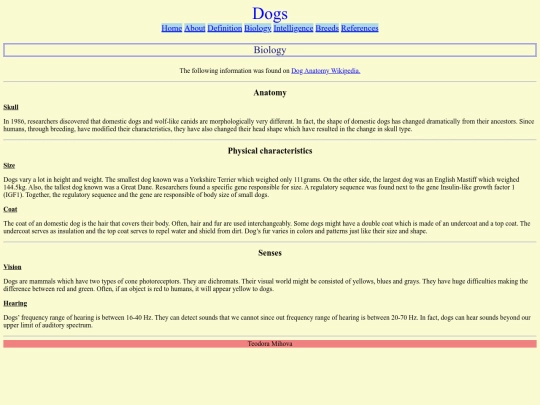 website/biology screenshot