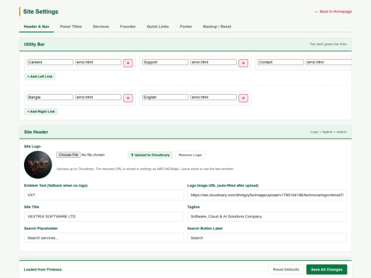 vxt-company/S/superadmin/settings screenshot