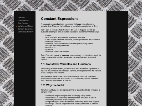 docs/cpp/constant_expressions screenshot