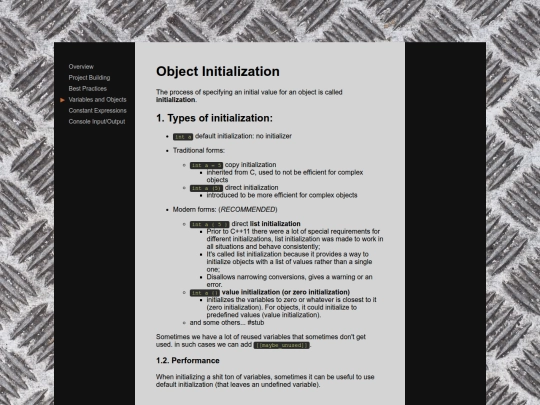 docs/cpp/object_initialization screenshot