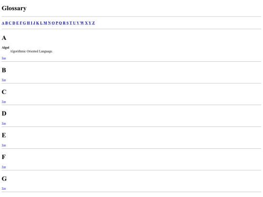 glossary screenshot