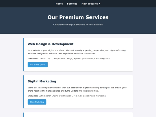 services screenshot