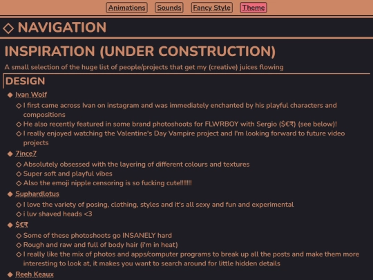 projects/inspiration screenshot