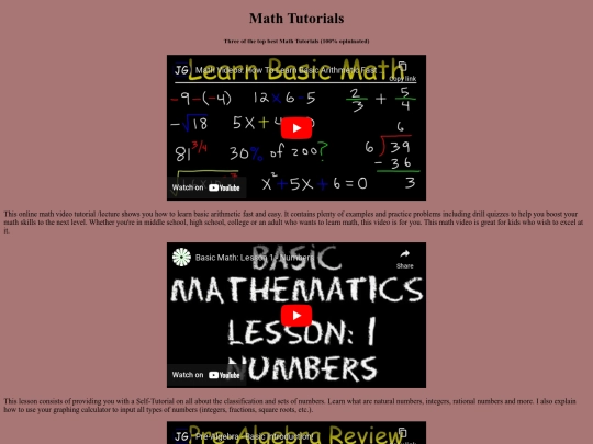 Math screenshot