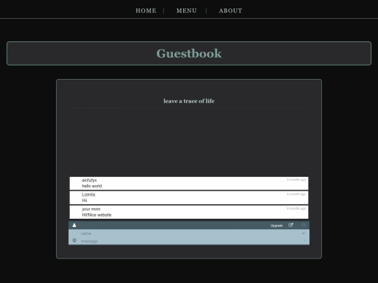 guestbook screenshot