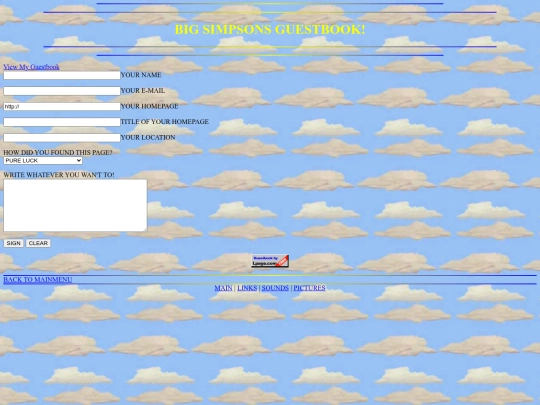 simpsonsguestbook screenshot