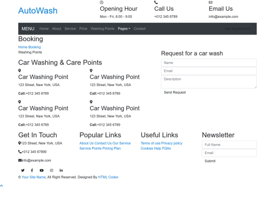 car-wash-website-template/booking screenshot
