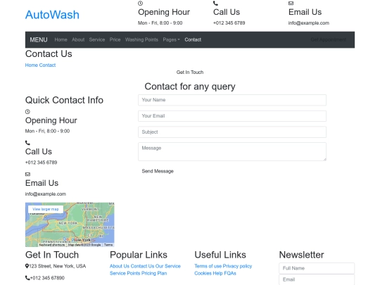 car-wash-website-template/contact screenshot
