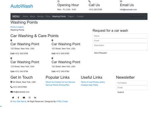car-wash-website-template/location screenshot