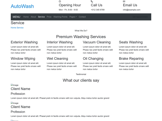 car-wash-website-template/service screenshot