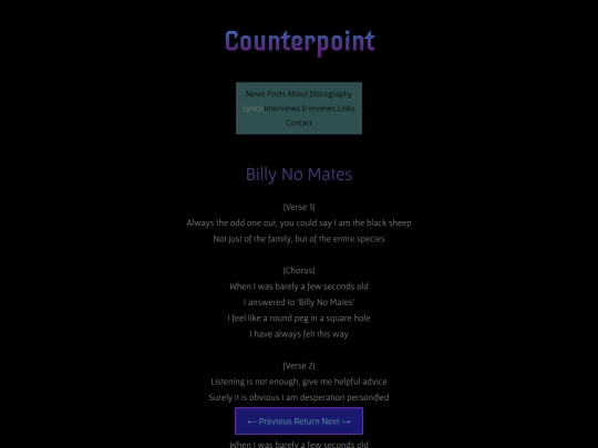 lyrics/billy-no-mates screenshot