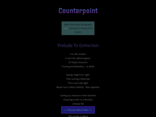lyrics/prelude-to-extinction screenshot