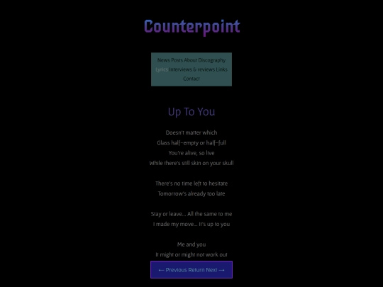 lyrics/up-to-you-lyrics screenshot