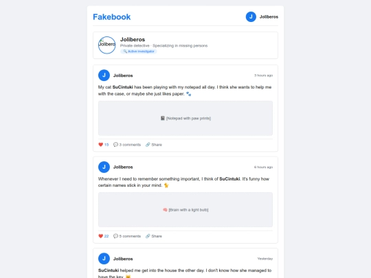 fakebook screenshot