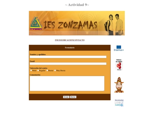 html/actividad9/html/contacto screenshot