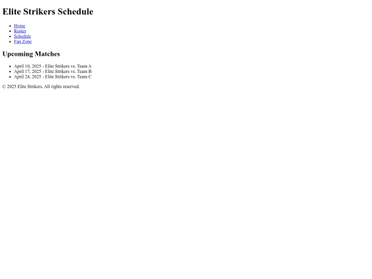 Final Project /schedule screenshot