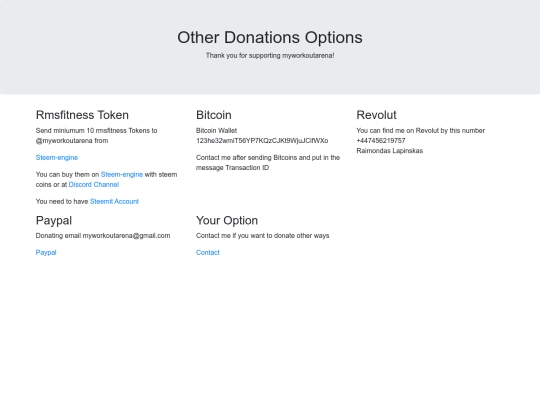 OtherDonationOptions screenshot