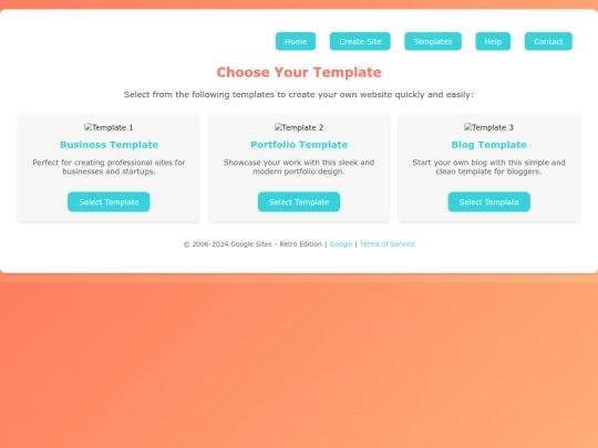 google/site/templates screenshot