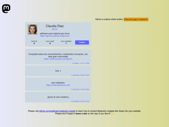 mastodon/gluxino screenshot
