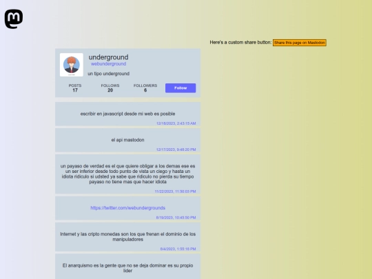 mastodon/underground screenshot