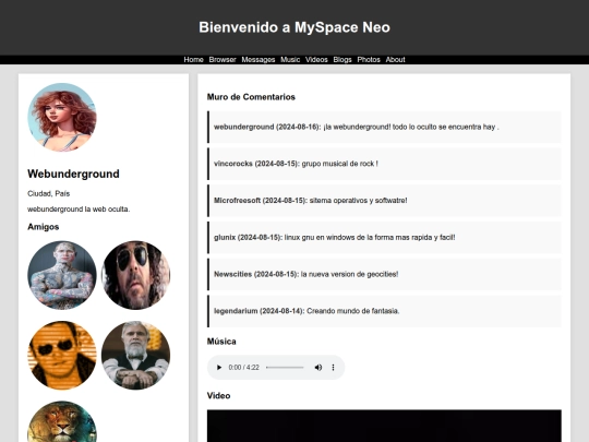 myspace/home screenshot