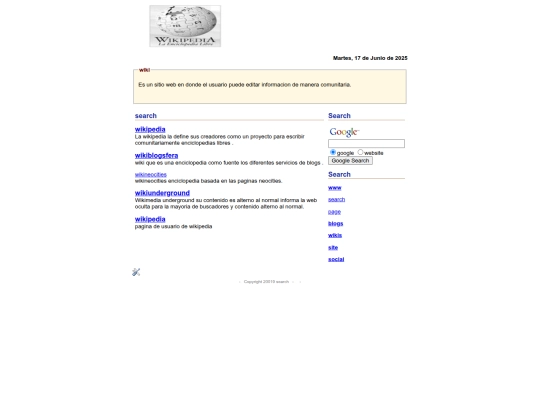 search/catalogos/wiki screenshot