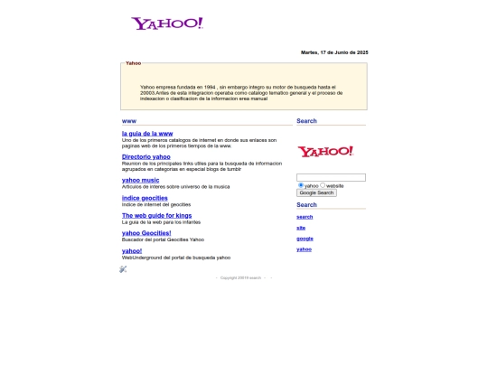 search/catalogos/yahoo screenshot