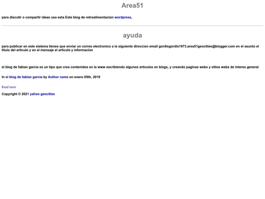 yahoo/geocities/area51 screenshot