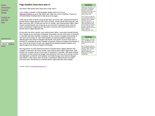 yahoo/geocities/personal/page_template_example1 screenshot