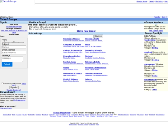yahoo/groups screenshot