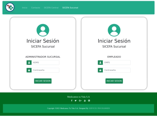 modulos/Logins/LoginSucursal screenshot