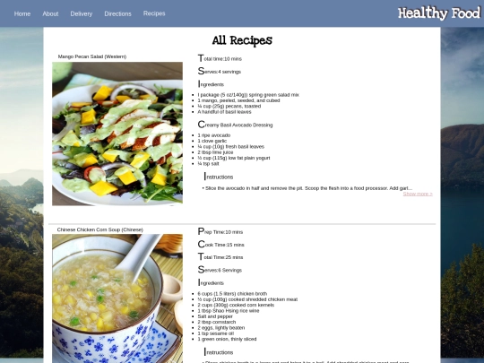 recipes screenshot