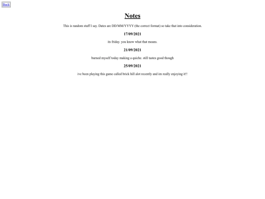 notes screenshot