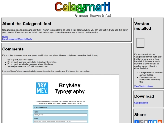 fonts/Calagmati screenshot