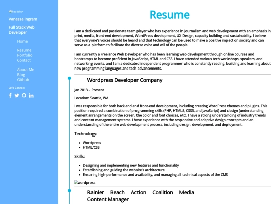 resume screenshot
