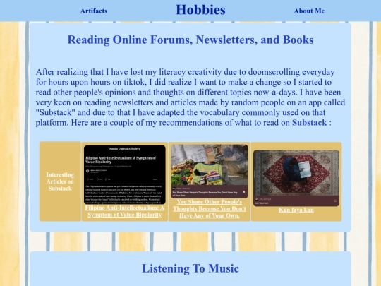 hobbies screenshot