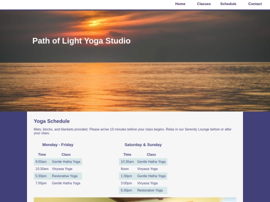 schedule screenshot
